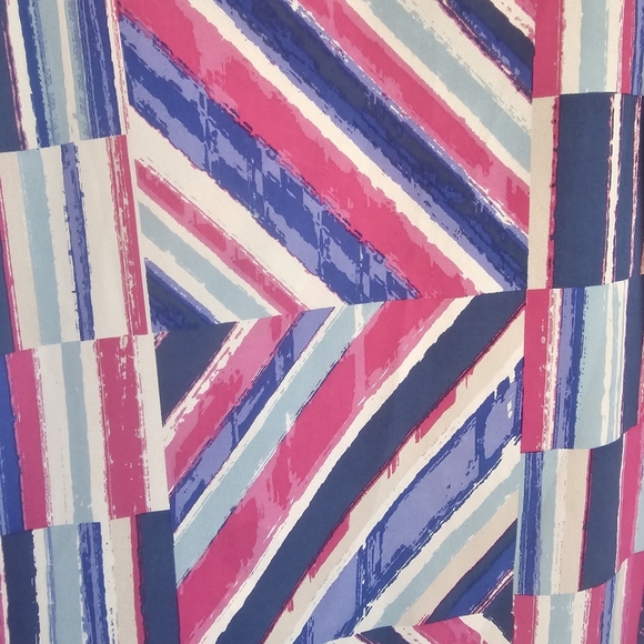 Bob Mackie Wearable Art Pink Geometric Pullover Blouse Abstract Retro Easter - Picture 5 of 7